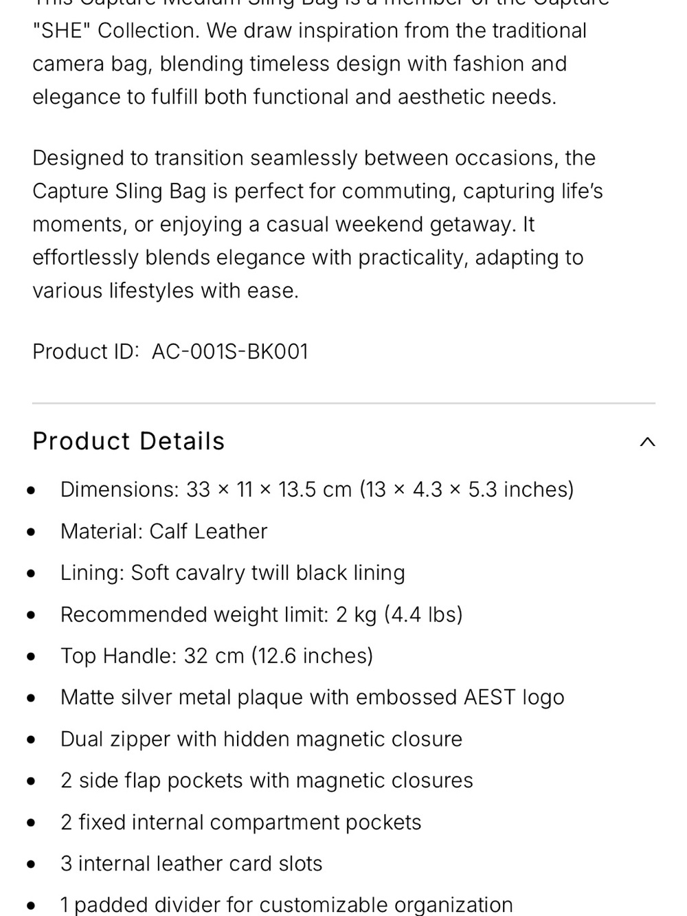 Aest studios sling camera bag - Picture 11 of 11